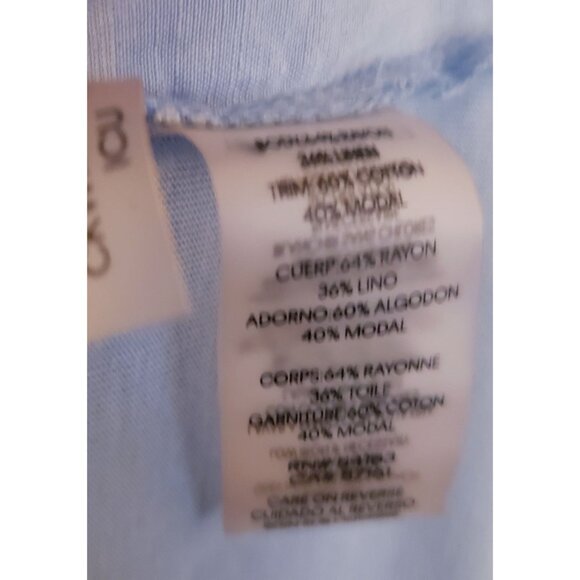 Calvin Klein Lt Blue Oversized Slightly Cropped Cotton Blend Button Up Shirt 1X - Picture 6 of 6